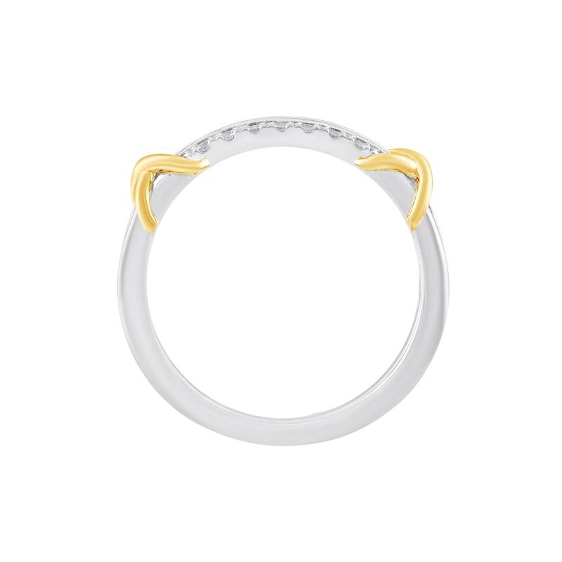 Diamond Double Row Band in Sterling Silver &amp; 10K Yellow Gold &#40;1/4 ct. tw.&#41; – Image 2 of 3