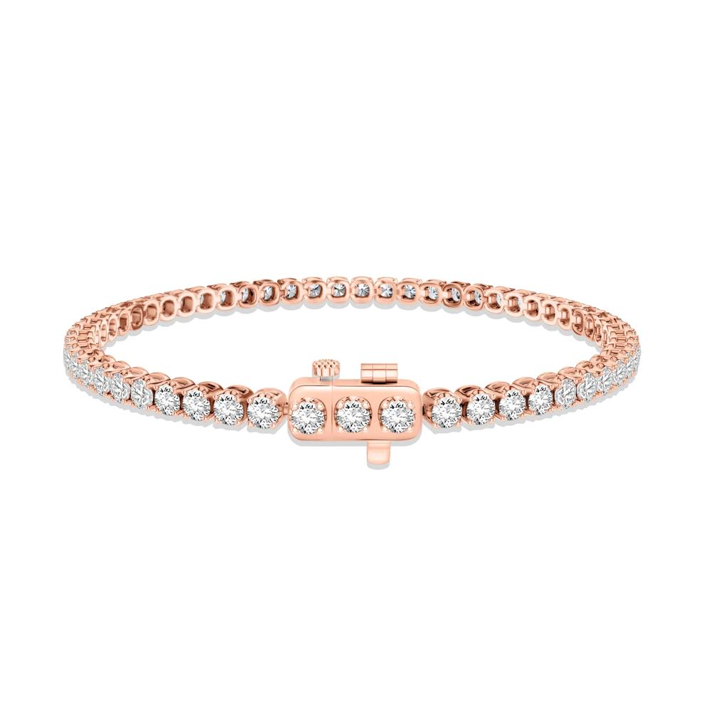 Lab Grown Diamond Tennis Bracelet in 14K Rose Gold (4 ct. tw.) – Image 2 of 2