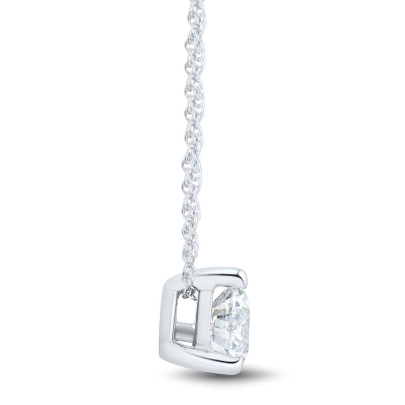 Lab Grown Diamond Solitaire Pendant in 14K White Gold (1/2 ct. tw.)  – Image 2 of 4