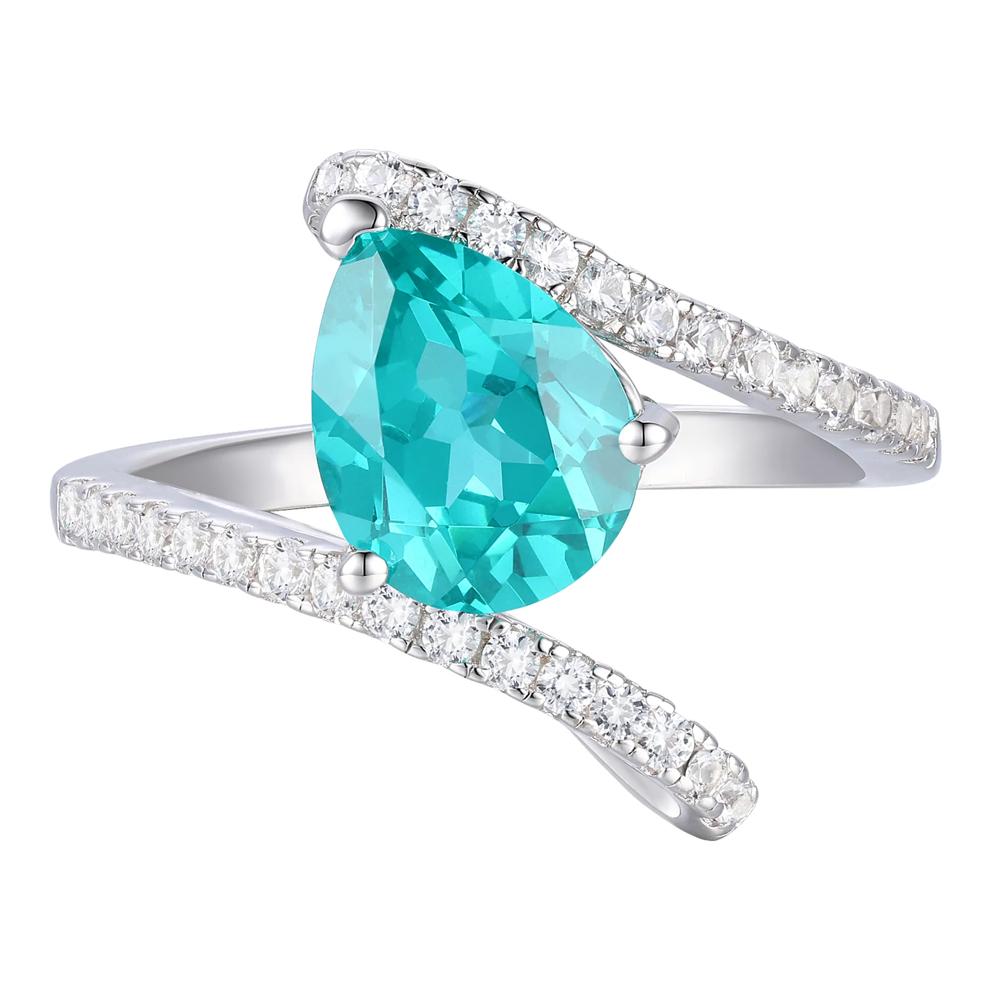 Lab-Created Tourmaline &amp; Lab-Created White Sapphire Ring, Earring and Necklace Set in Sterling Silver – Image 2 of 8