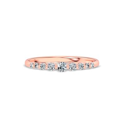 Lab Grown Diamond Graduated Single Prong Stack Band in 10K Rose Gold (1/5 ct. tw.)