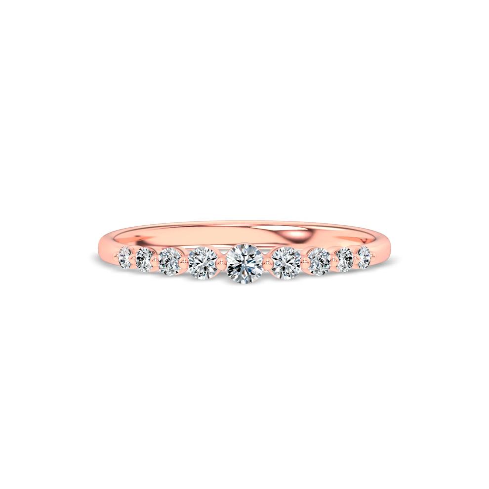 Lab Grown Diamond Graduated Single Prong Stack Band in 10K Rose Gold (1/5 ct. tw.) – Image 1 of 4