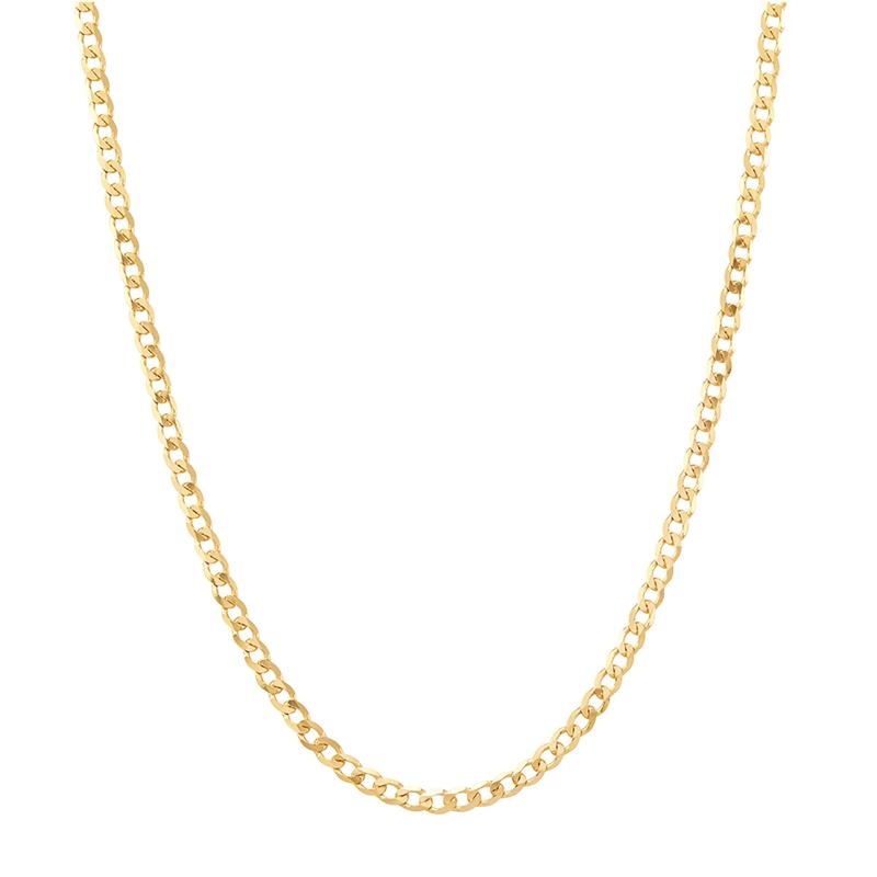 Heavy Hollow Curb Chain in 14K Yellow Gold, 2.3MM, 22&quot; – Image 1 of 2