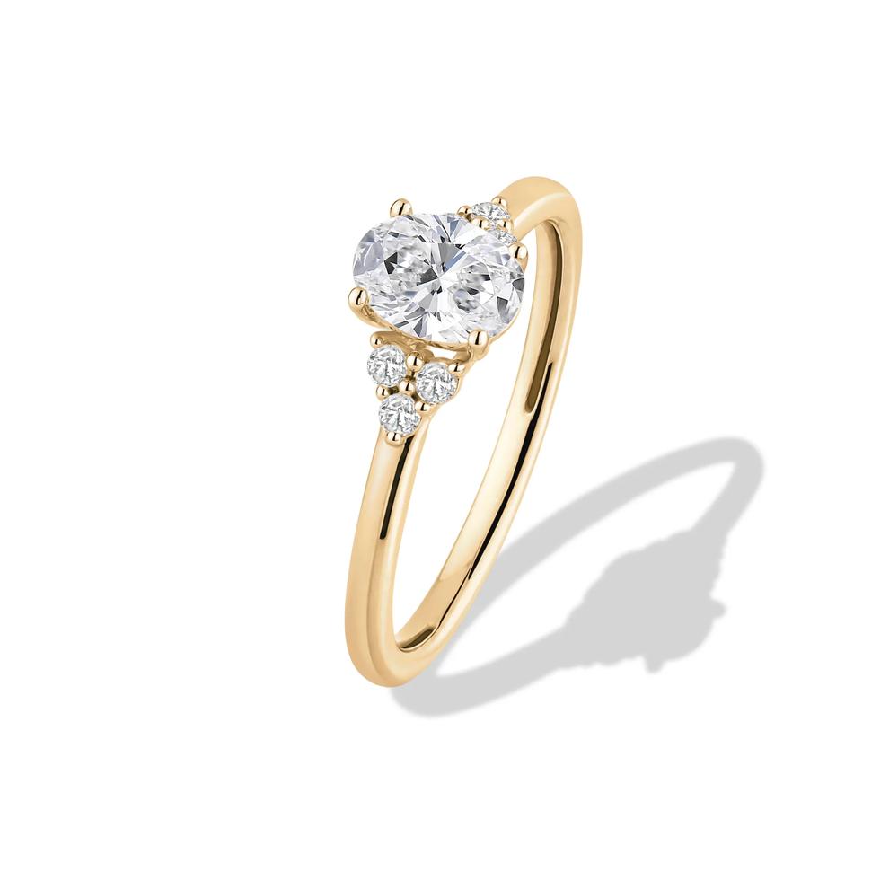 Diamond Oval Engagement Ring in 14K Yellow Gold (5/8 ct. tw.) – Image 4 of 4