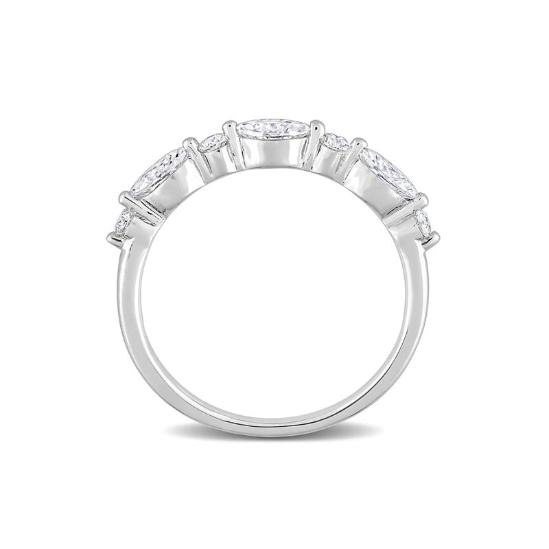 Marquise Moissanite Stacking Ring in Sterling Silver &#40;1/2 ct. dew&#41; – Image 2 of 5