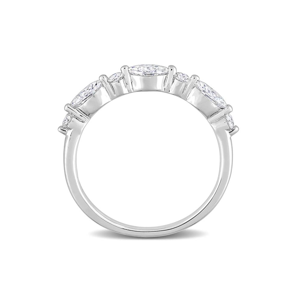 Marquise Moissanite Stacking Ring in Sterling Silver (1/2 ct. dew) – Image 2 of 5