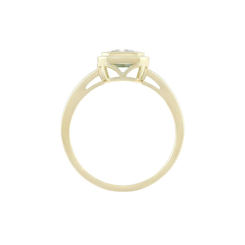 Aquamarine Asscher-Cut Ring in 10K Yellow Gold – Image 2 of 3