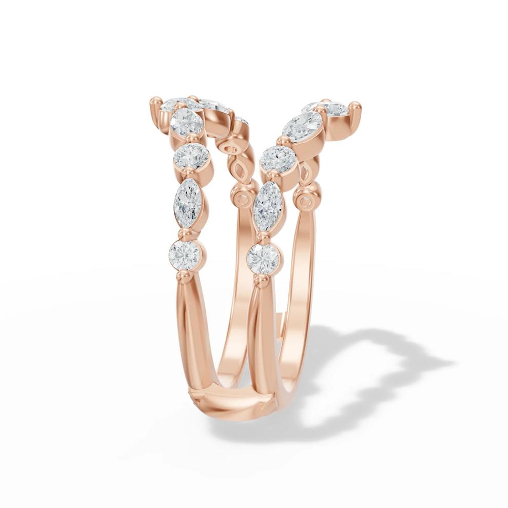 Lab Grown Diamond Marquise Insert Ring in 14K Rose Gold (1 ct. tw.) – Image 3 of 4