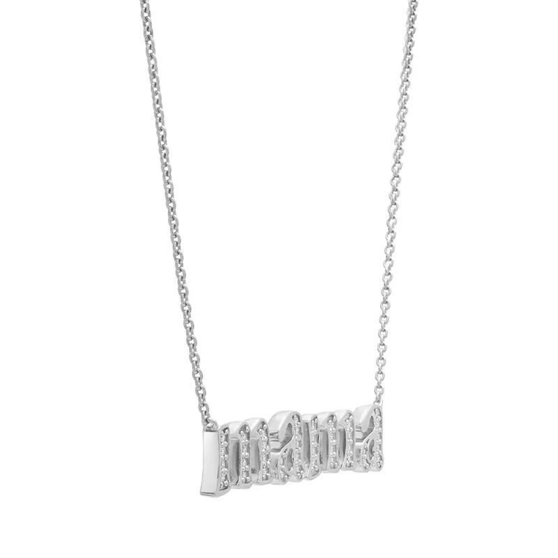 Diamond &ldquo;MAMA&rdquo; Necklace in Sterling Silver &#40;1/7 ct. tw.&#41; – Image 2 of 4
