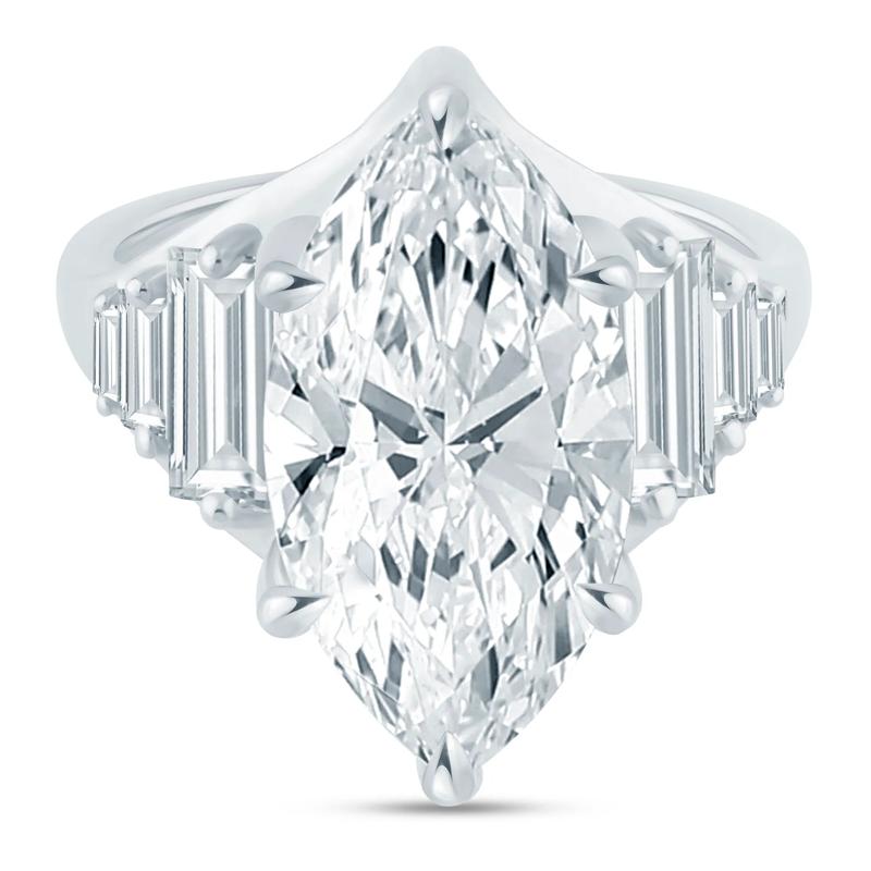 Lab Grown Diamond Marquise Engagement Ring in 18K White Gold &#40;6 3/8 ct. tw.&#41; – Image 1 of 3