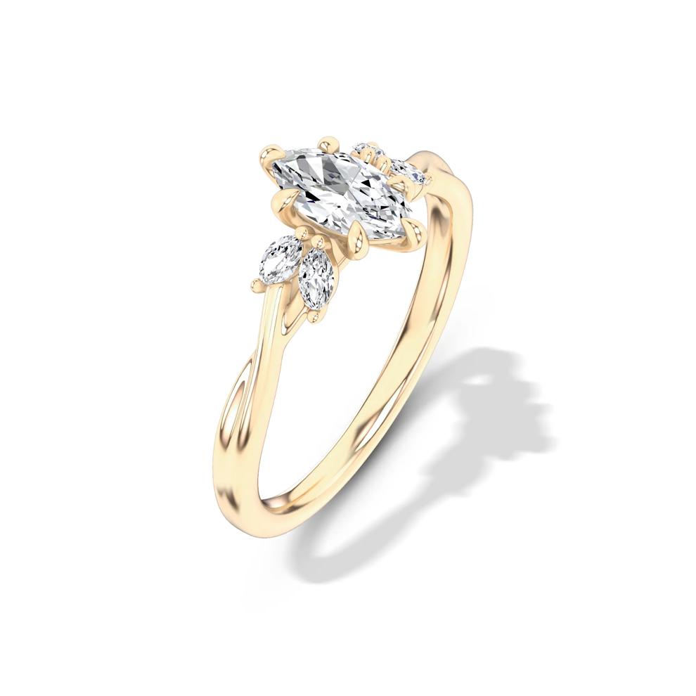 Diamond Marquise Twist-Shank Engagement Ring in 14K Yellow Gold (5/8 ct. tw.) – Image 4 of 4