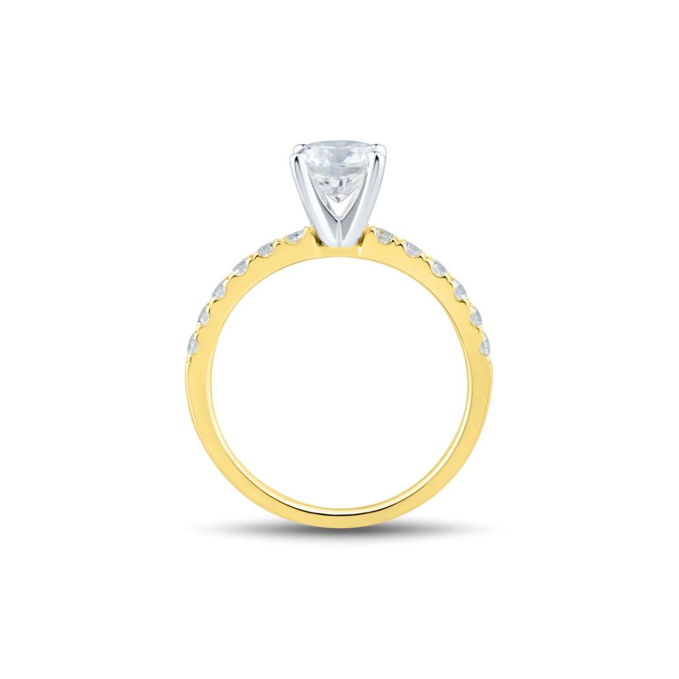 1/3 ct. tw. Lab Grown Diamond Semi-Mount Engagement Ring in 14K Yellow Gold (Setting Only) – Image 3 of 6