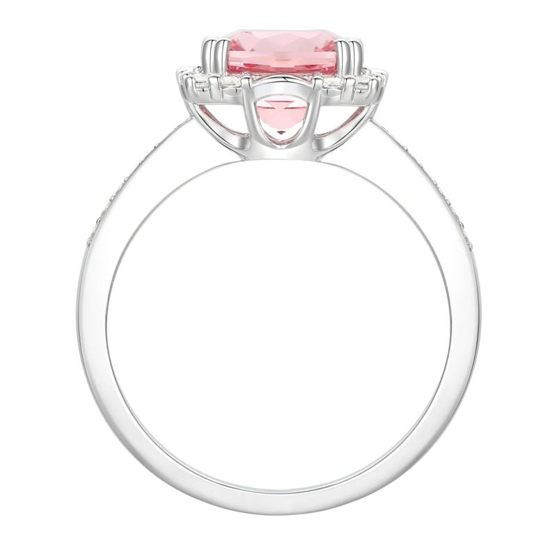 Lab-Created Pink &amp; Lab-Created White Sapphire Ring, Earring and Pendant Set in Sterling Silver – Image 3 of 8