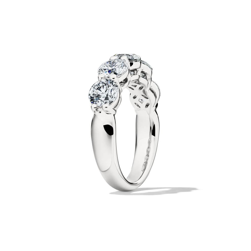 Lab Grown Diamond Five-Stone Round Anniversary Band in 14K White Gold (3 ct. tw.) – Image 3 of 5