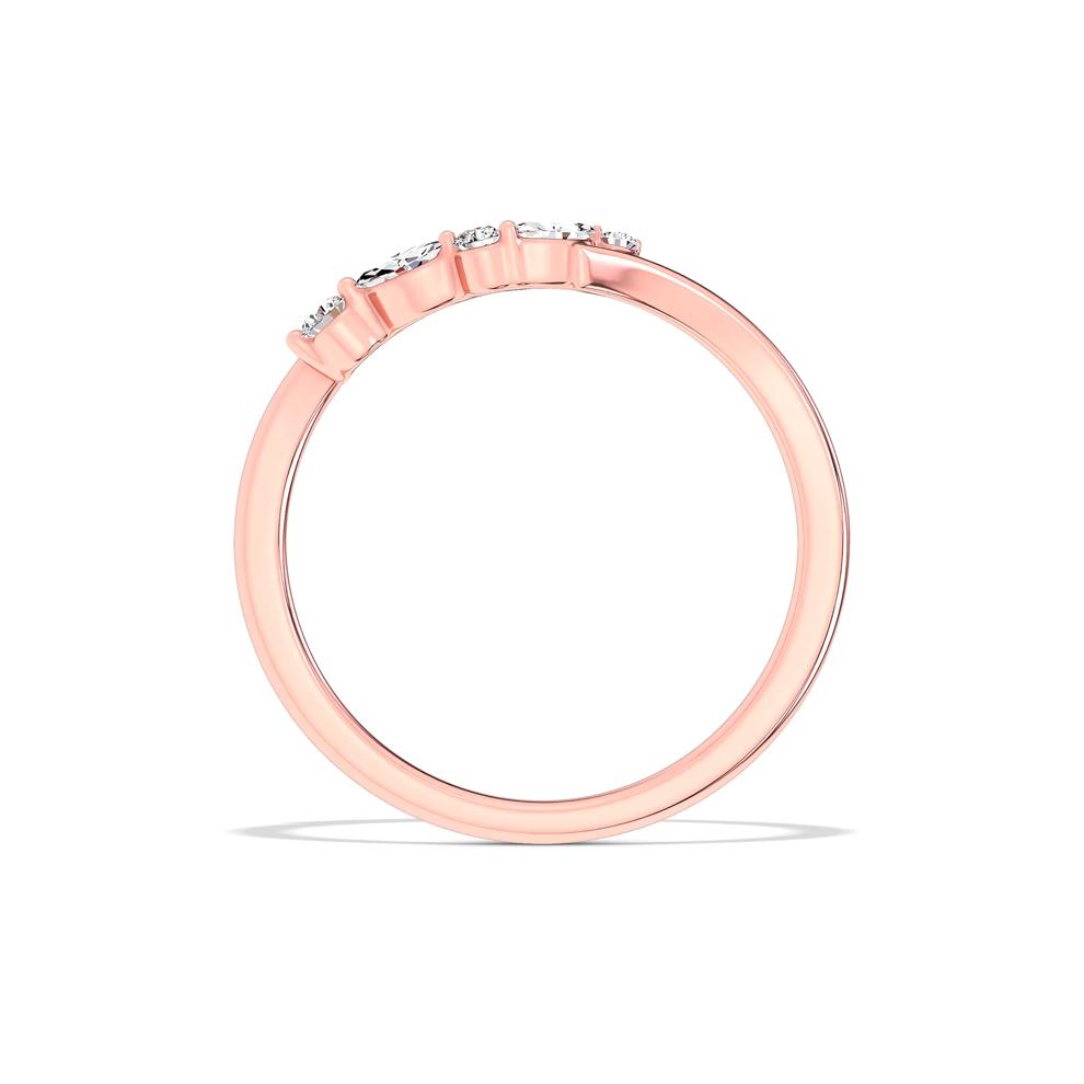 Lab Grown Diamond Offset Contour Band in 14K Rose Gold (1/10 ct. tw.) – Image 2 of 4