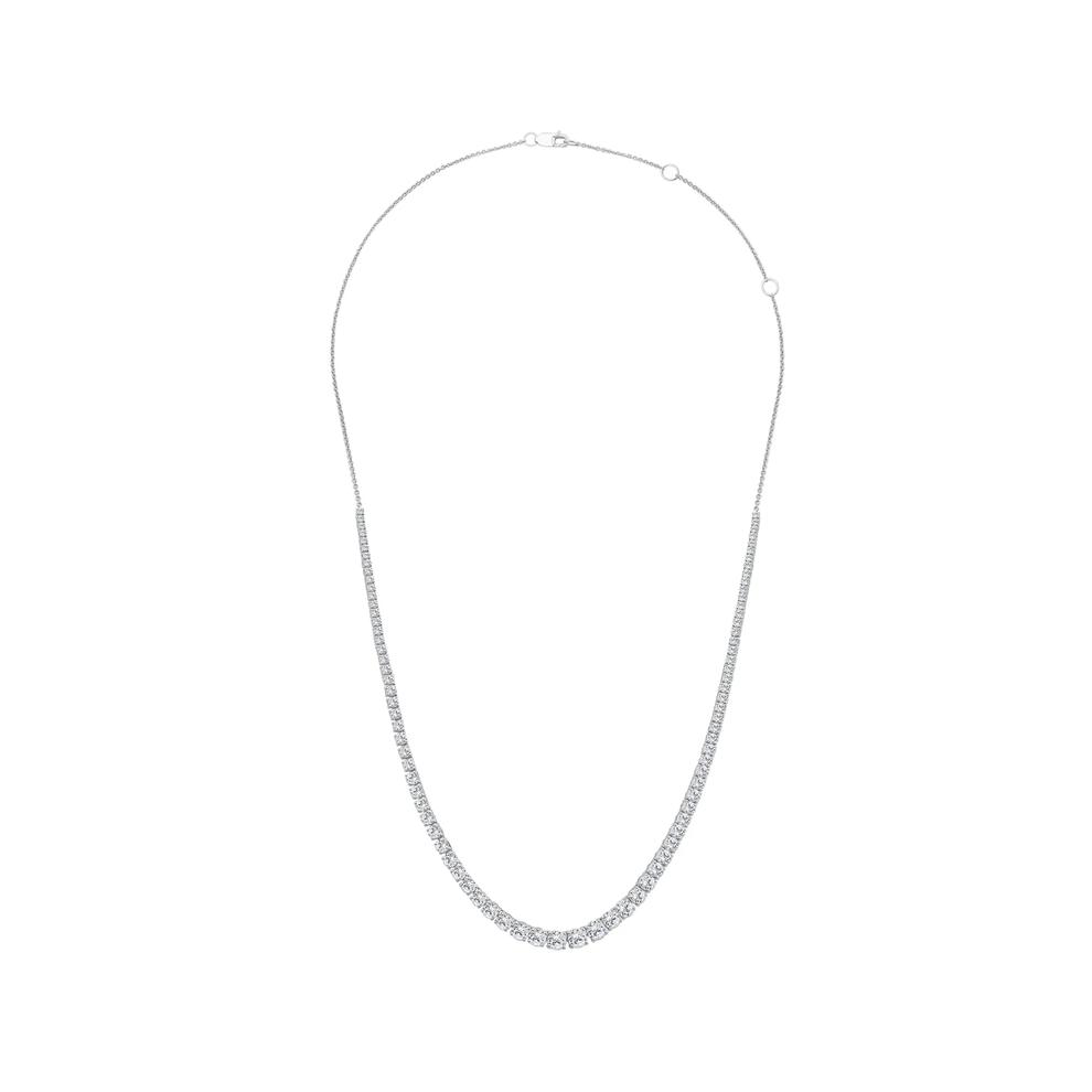Lab Grown Diamond Graduated Frontal Necklace in 14K White Gold (7 ct. tw.) – Image 2 of 4
