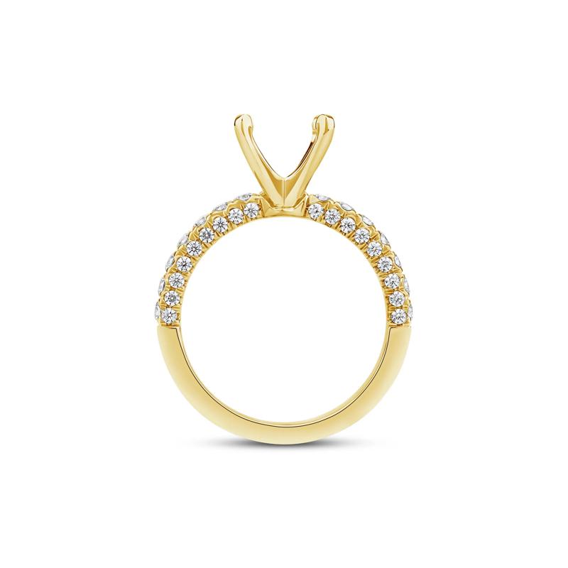 3/4 ct. tw. Round Lab Grown Diamond Semi-Mount Engagement Ring in 14k Yellow Gold &#40;Setting Only&#41; – Image 4 of 6
