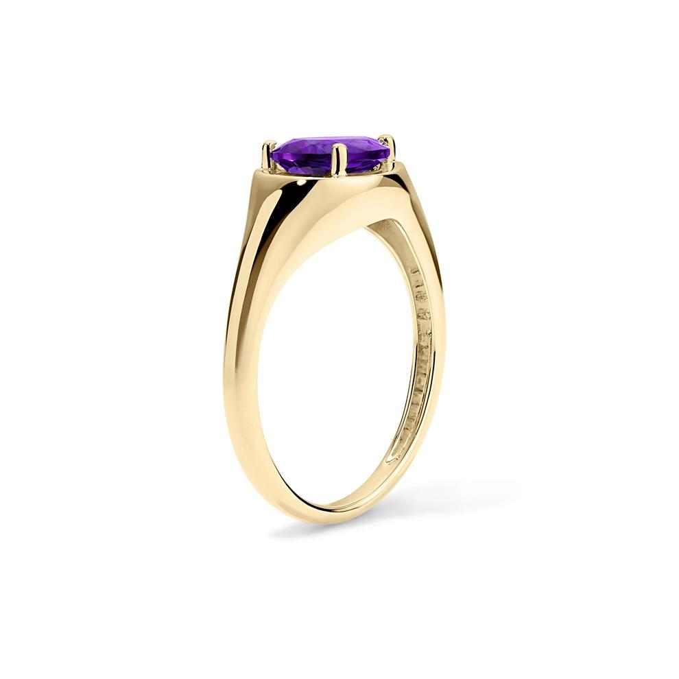 Pear-Shaped Amethyst Ring in 10K Yellow Gold – Image 2 of 4