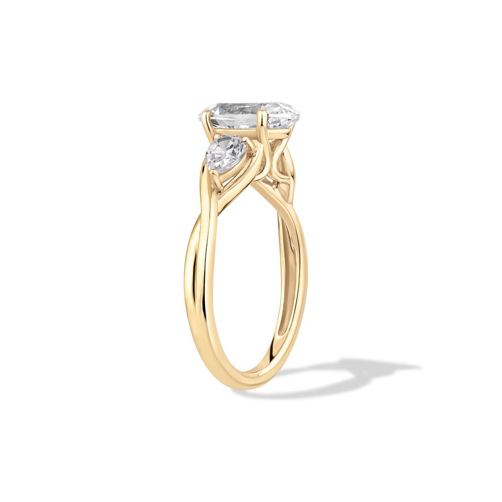 Lab Grown Diamond Oval Center Engagement Ring in 14K Yellow Gold (2 ct. tw.) – Image 3 of 4
