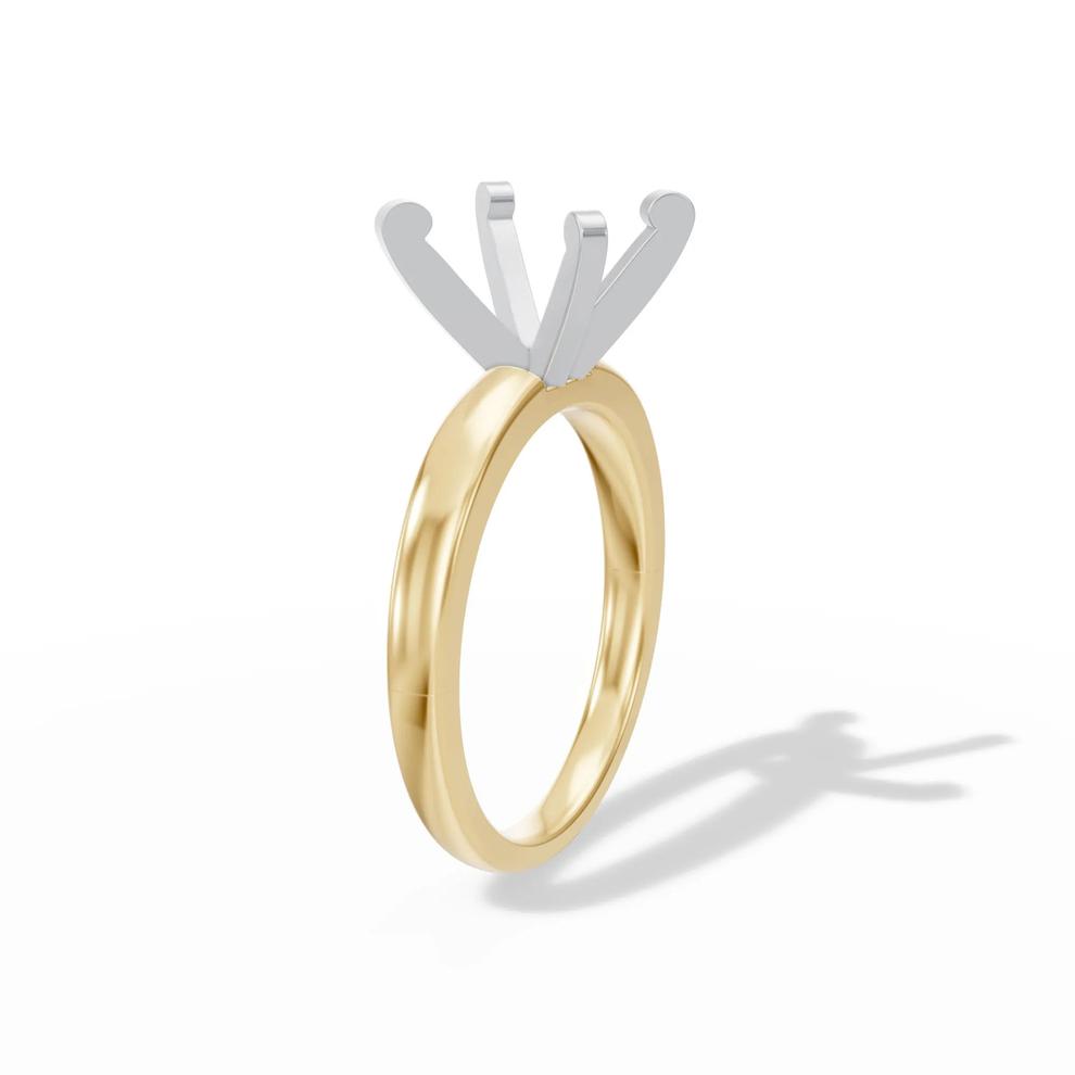 Solitaire Semi-Mount Engagement Ring in 14K Yellow Gold (Setting Only) – Image 5 of 6