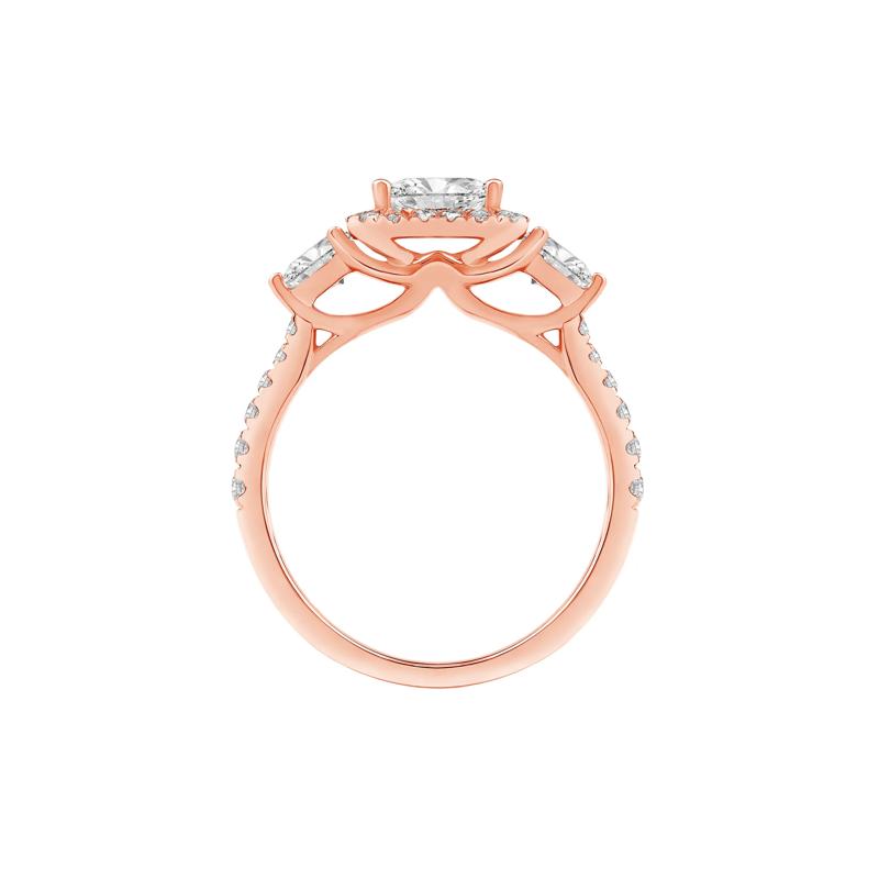 Violet Lab Grown Diamond Halo Engagement Ring in 14K Rose Gold &#40;2 3/4 ct. tw.&#41; – Image 2 of 5