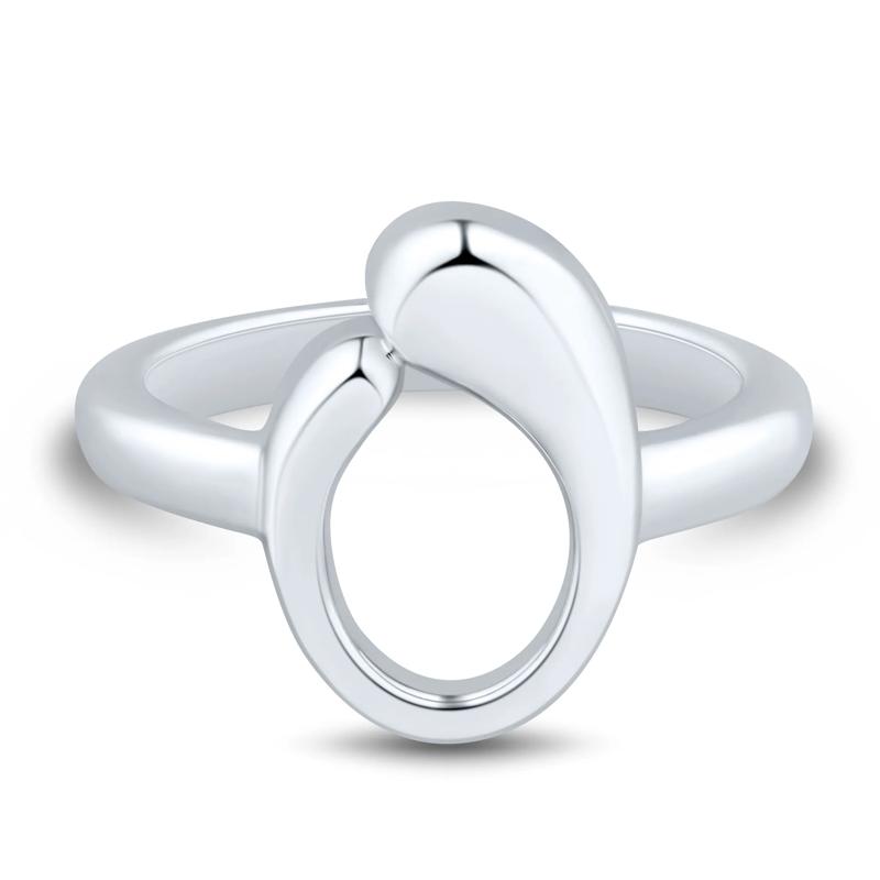 Graduated Open Oval Ring in Sterling Silver – Image 1 of 3