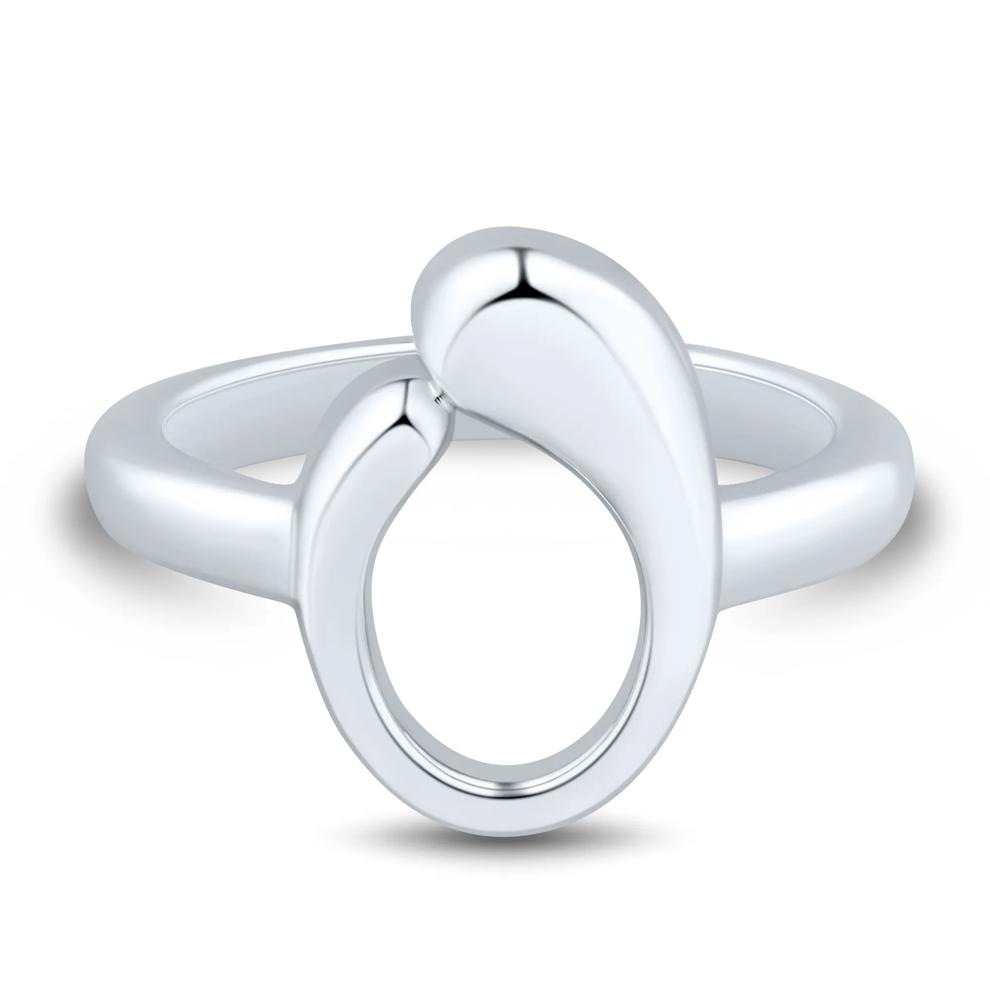 Graduated Open Oval Ring in Sterling Silver – Image 1 of 3