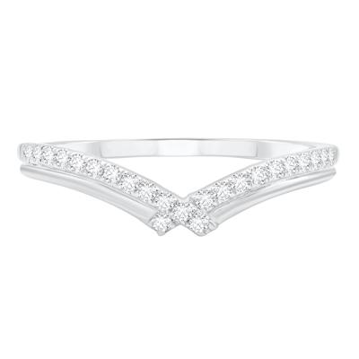 Diamond Contour Band in 10K White Gold (1/7 ct. tw.)