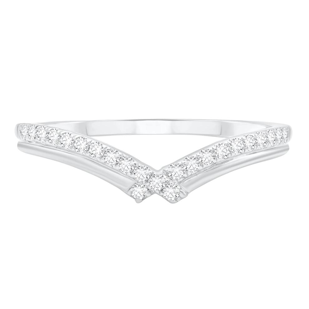 Diamond Contour Band in 10K White Gold (1/7 ct. tw.) – Image 1 of 3