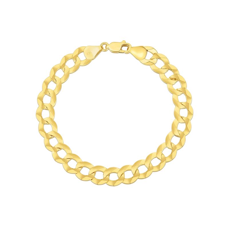 Men&rsquo;s Solid Curb Bracelet in 14K Yellow Gold, 11.2MM, 8.75&rdquo; – Image 1 of 2