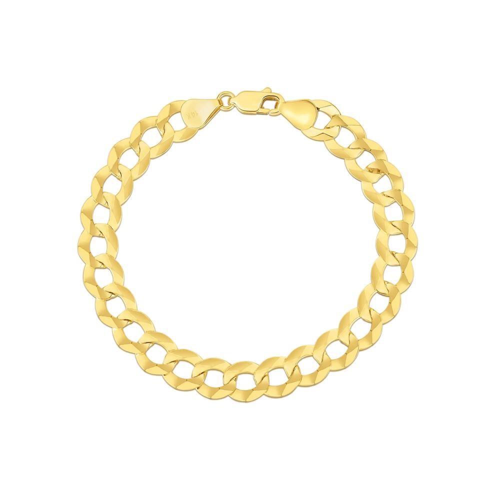 Men&rsquo;s Solid Curb Bracelet in 14K Yellow Gold, 11.2MM, 8.75&rdquo; – Image 1 of 2