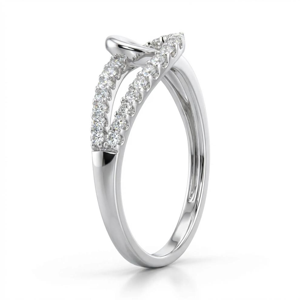Diamond Interlocking Ring in Sterling Silver (1/4 ct. tw.) – Image 3 of 4