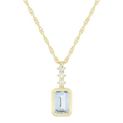 Natural or Lab-Created Gemstone and Diamond Accent Pendant in 10K Yellow Gold