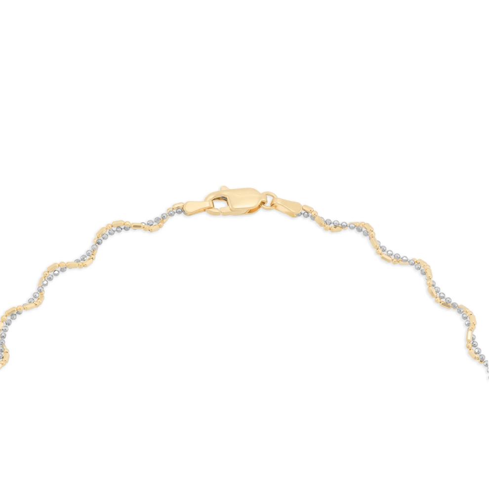 Double Row Beaded Chain in 10K Yellow &amp; White Gold, 18" – Image 4 of 4
