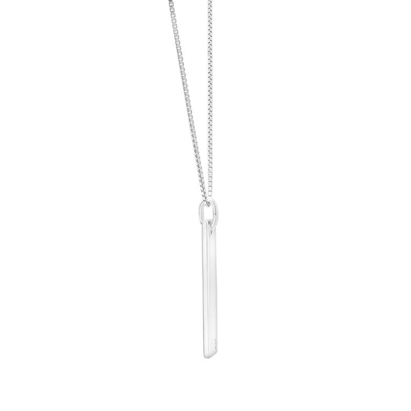 Diamond Accent Vertical Bar Pendant in Sterling Silver – Image 3 of 4
