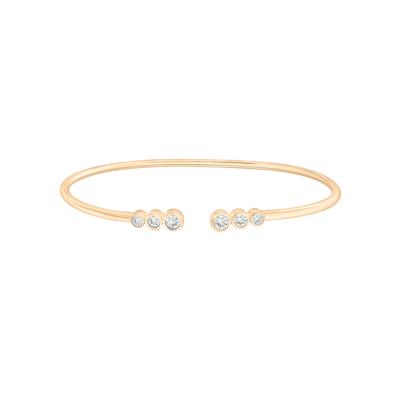 Diamond Open Bangle Bracelet in 10K Yellow Gold (1/3 ct. tw.)