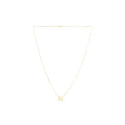 "N" Initial Necklace in 14K Yellow Gold