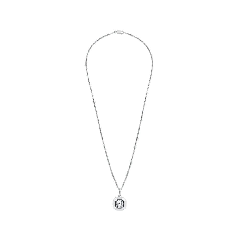 Lab Grown Round Diamond Pendant Necklace in 10K White Gold (1 1/2 ct. tw.) – Image 3 of 4