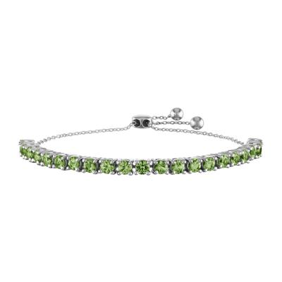 Peridot Bolo Bracelet in Sterling Silver 