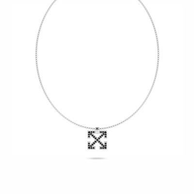 Men's Black Lab Grown Diamond Arrow Design Pendant Necklace in Sterling Silver (1 3/8 ct. tw.)