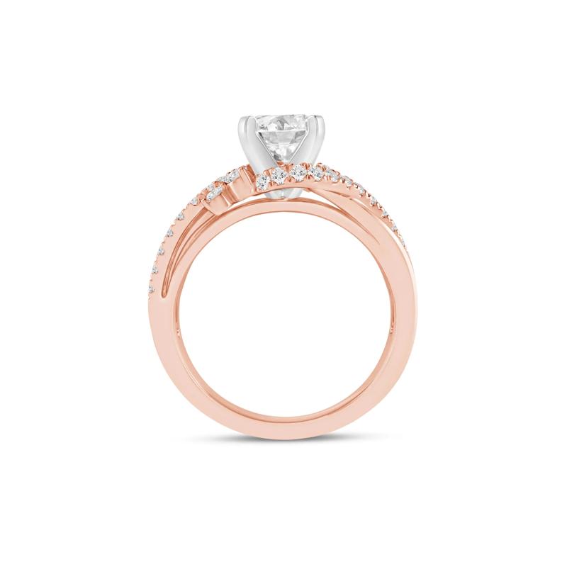 1/3 ct. tw. Round-Cut Diamond Semi-Mount Engagement Ring in 14k Rose Gold &#40;Setting Only&#41; – Image 5 of 6