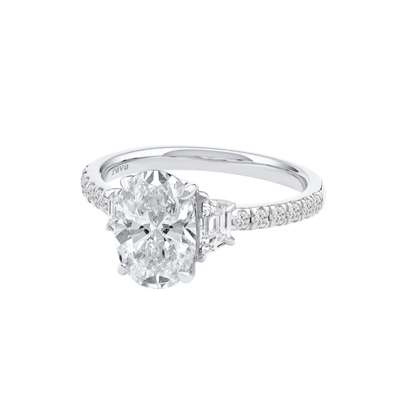 Khai Lab Grown Diamond Oval Engagement Ring in 14K White Gold &#40;2 3/4 ct. tw.&#41; – Image 5 of 5