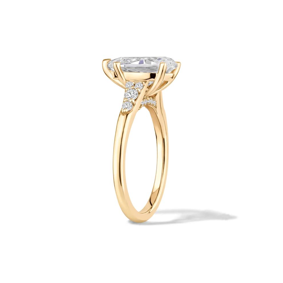 Lab Grown Diamond Pear-Shaped Center Engagement Ring in 14K Yellow Gold (2 3/4 ct. tw.) – Image 3 of 4