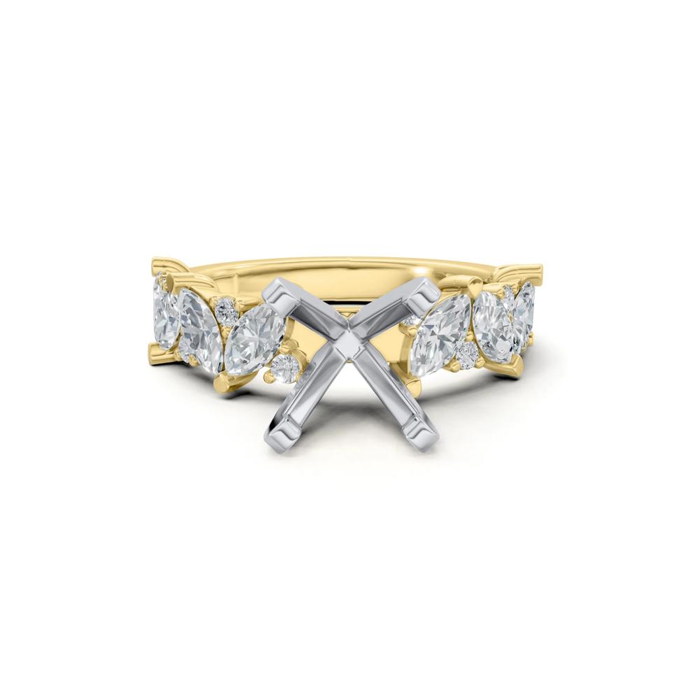 1 1/4 ct. tw. Diamond Semi-Mount Engagement Ring in 14K Yellow and White Gold (Setting Only) – Image 2 of 6