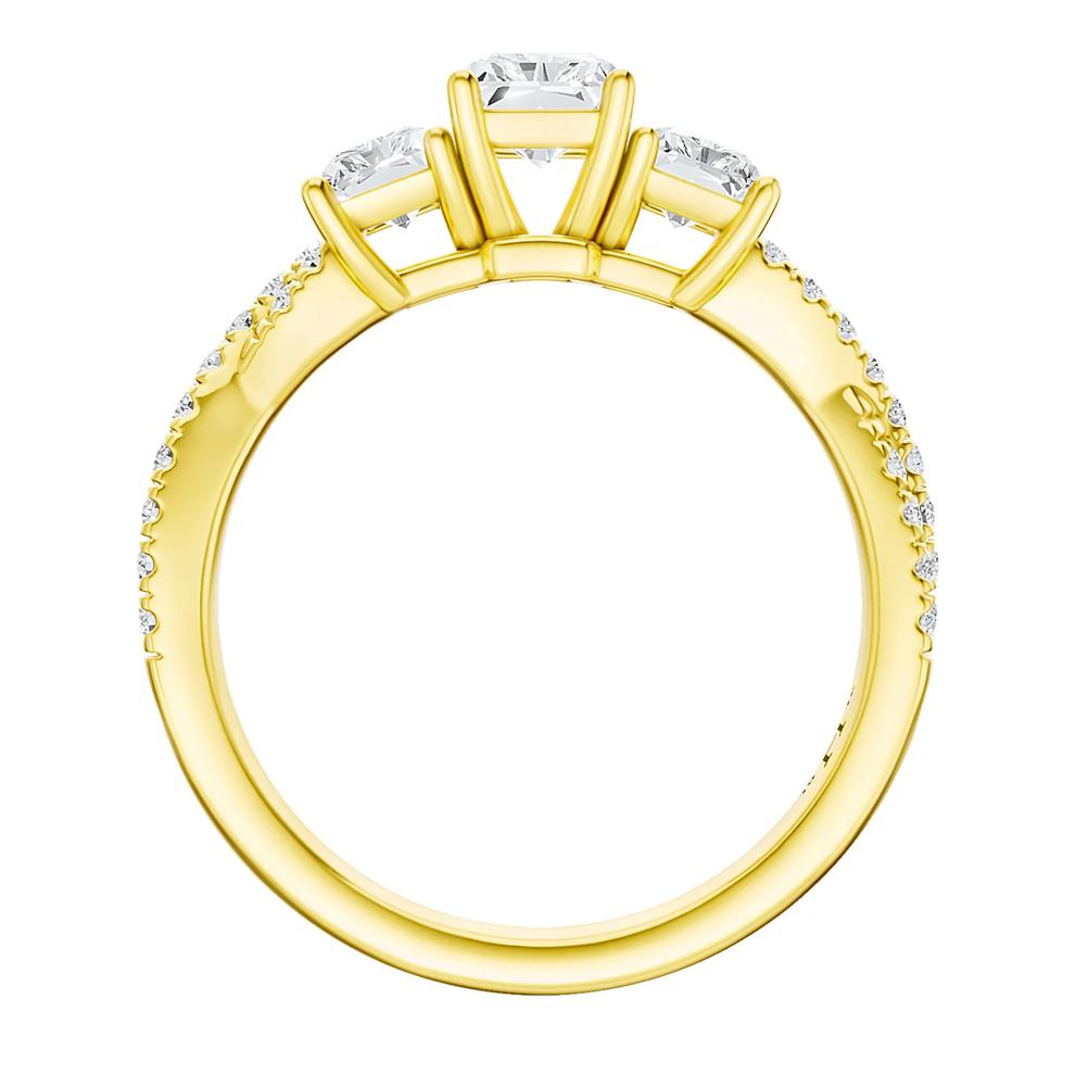 Diamond Radiant-Cut Three-Stone Engagement Ring in 18K Yellow Gold (1 3/4 ct. tw.) – Image 2 of 5