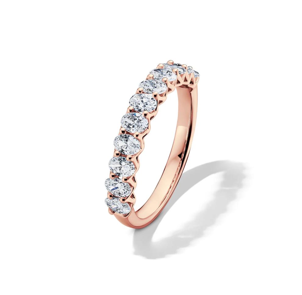Lab Grown Diamond Oval Anniversary Band in 14K Rose Gold (1 ct. tw.) – Image 4 of 4