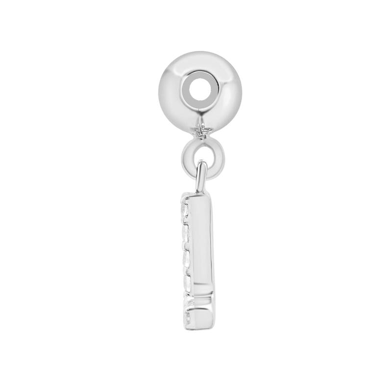 Diamond Accent L Initial Bead Charm in Sterling Silver – Image 2 of 3