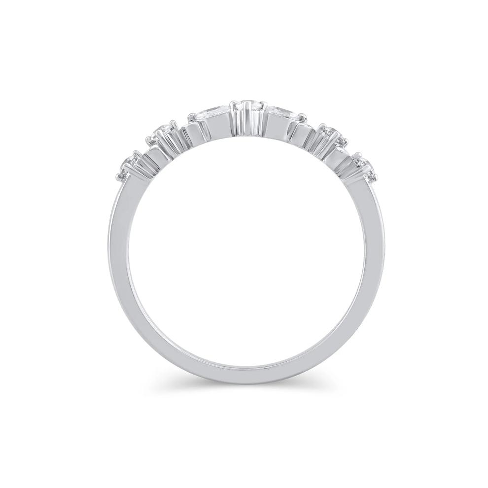 Lab Grown Diamond Contour Band in 14K White Gold (1/7 ct. tw.) – Image 2 of 3