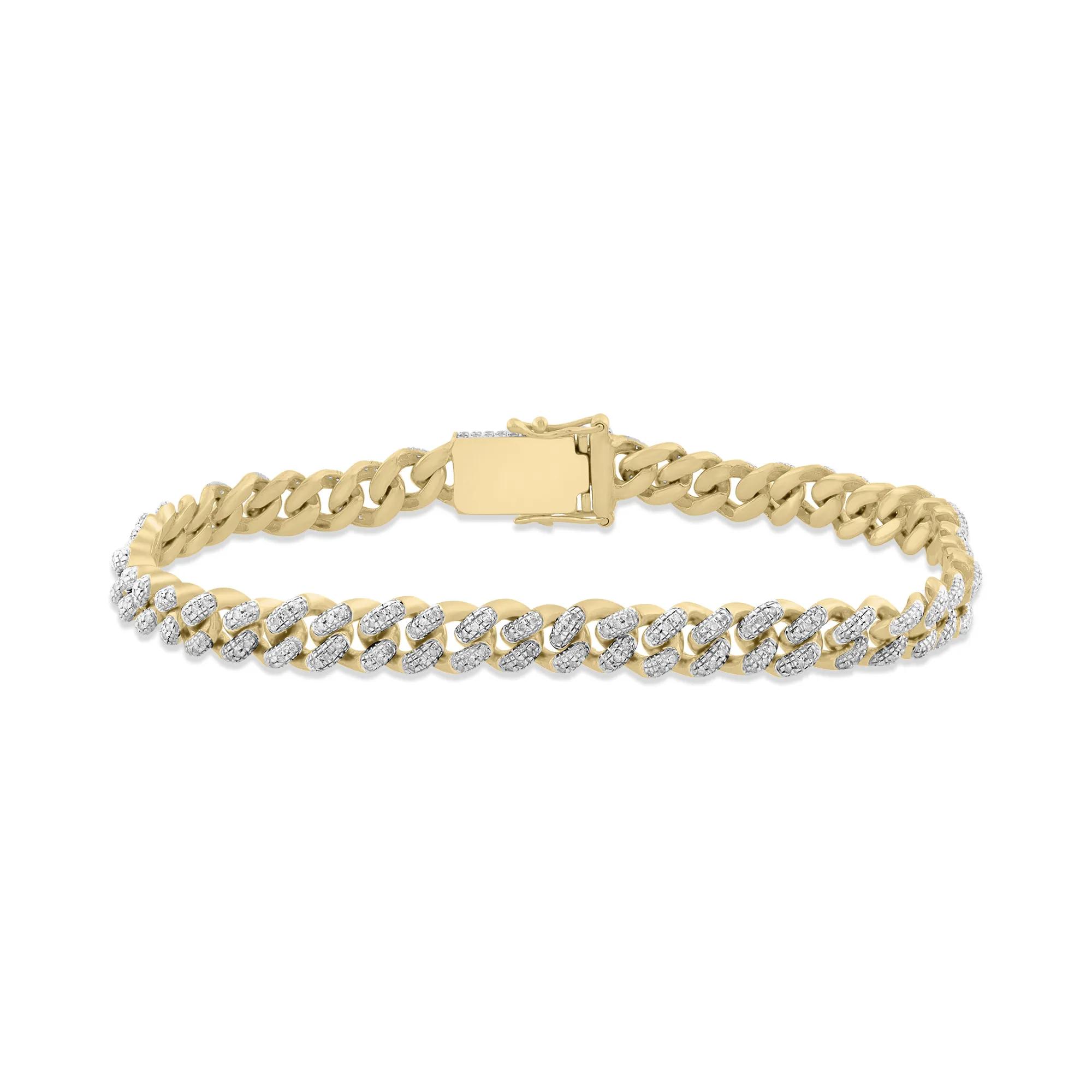 1 ct. tw. Men's Diamond Bracelet | 10K Yellow Gold | Size 6.50mm | Helzberg Diamonds