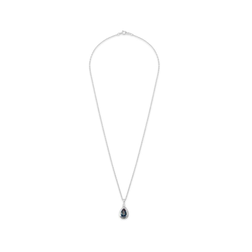 Lab-Created Alexandrite &amp; Lab-Created White Sapphire Pear-Shaped Pendant in Sterling Silver – Image 2 of 5